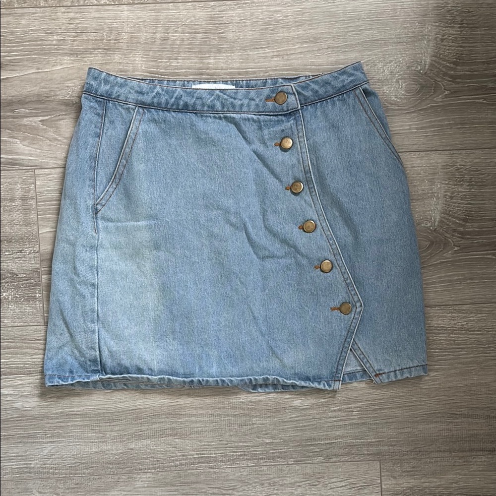 Denim Button-Up Skirt